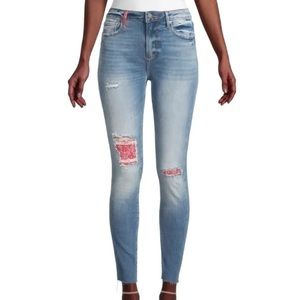 Driftwood Jackie High Rise size 28 distressed patched jeans great condition